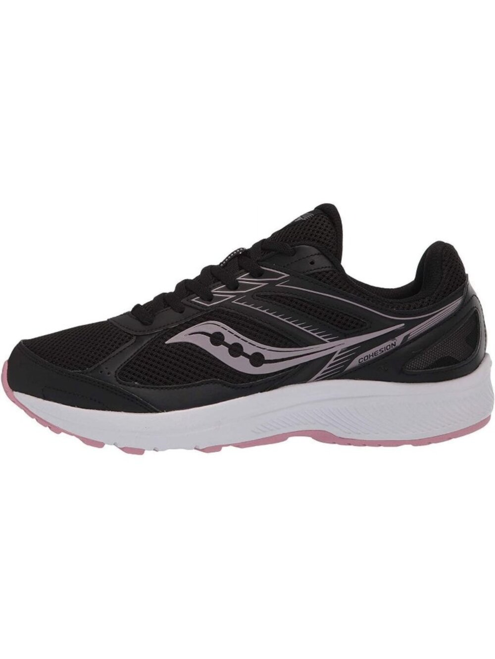 Saucony Cohesion 14 Women's Black Pink Lace Up Road Running Shoes Size 8 New